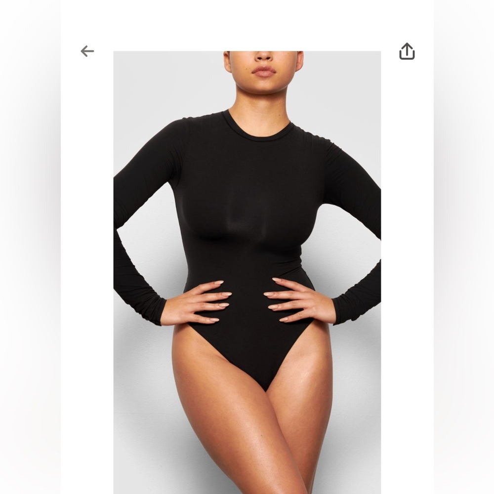 SKIMS Black Long Sleeve Top